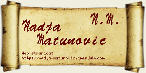 Nadja Matunović vizit kartica